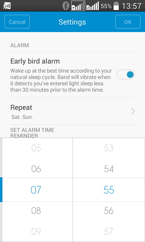 Суть її в тому, що пристрій детектирует, коли користувач входить в фазу легкого сну протягом 30-хвилинного періоду до призначеного часу і будить його, поки він знову не поринете в глибокий сон